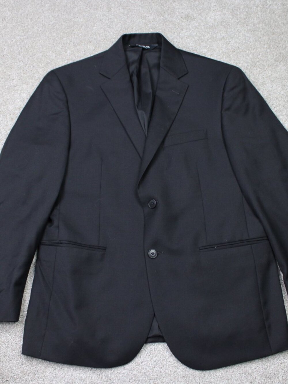 Jos A. Bank Blazer Mens 40 Short Black JAB 100% Wool 2 Button Double Vent Jacket